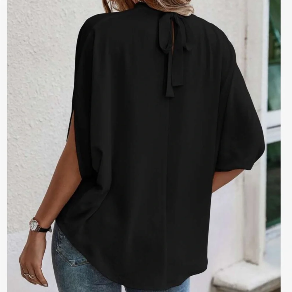 Boho Oversized Loose Fit Dolman Sleeve Top Blouse - Picture 4 of 13